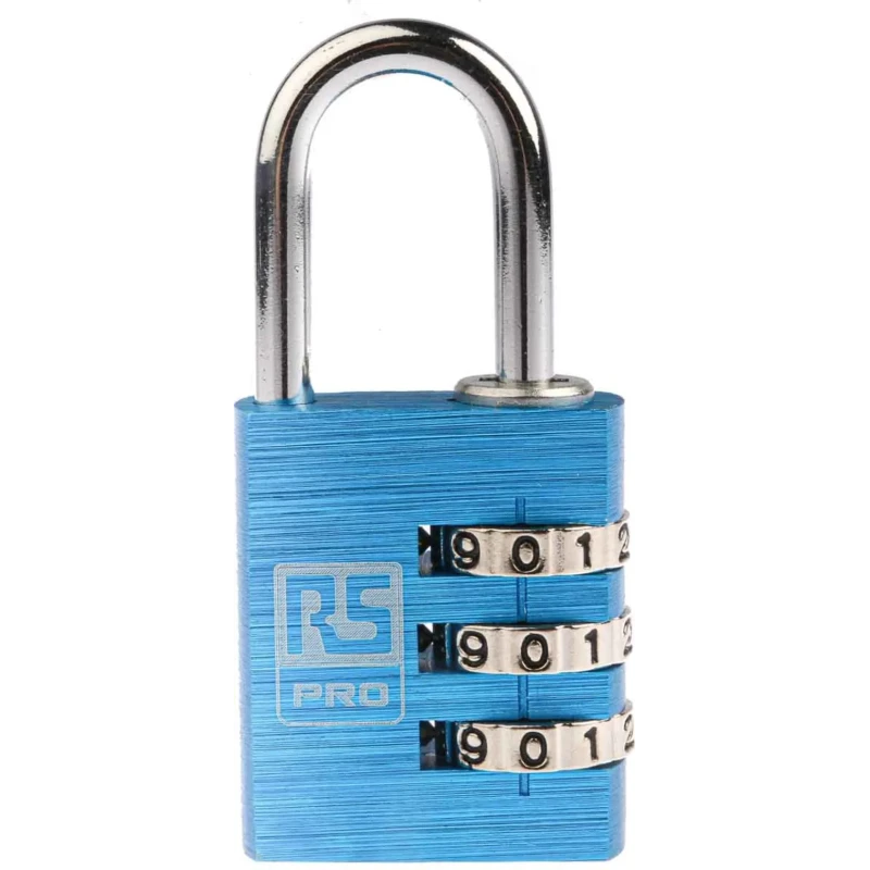 RS PRO Aluminium Combination Padlock with 5 mm Shackle, 3 mm Body, Model 781-6048