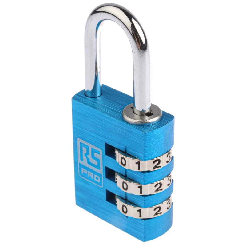 RS PRO Aluminium Combination Padlock with 5 mm Shackle, 3 mm Body, Model 781-6048