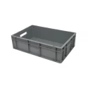 RS PRO 30L Grey Polypropylene Euro Container, 170 mm x 400 mm x 600 mm 163-1904