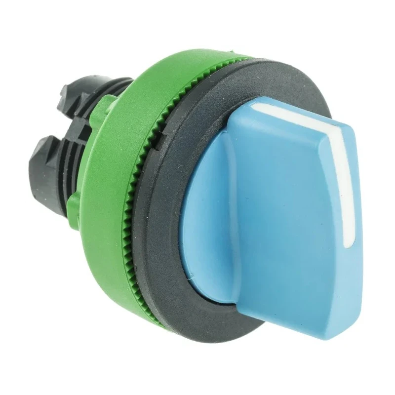 Schneider Electric Harmony XB5 Series 3 Position Selector Switch Head, 30 mm Cutout, Blue Handle, IP66 IP67 IP69K ZB5FD806