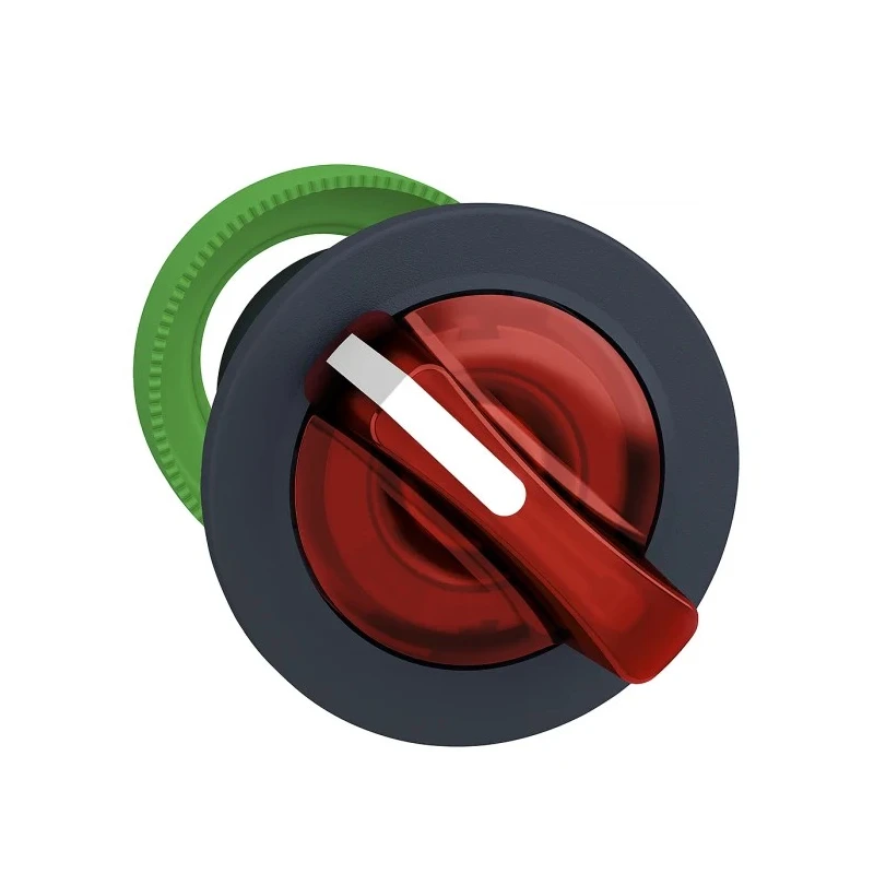 Schneider Electric Harmony XB5 Series 2 Position Illuminated Selector Switch Head 30 mm Cutout Red Handle IP69K ZB5FK1243
