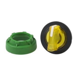 Schneider Electric Harmony XB5 Series 3 Position Illuminated Selector Switch Head, 30 mm Cutout, Yellow Handle ZB5FK1383