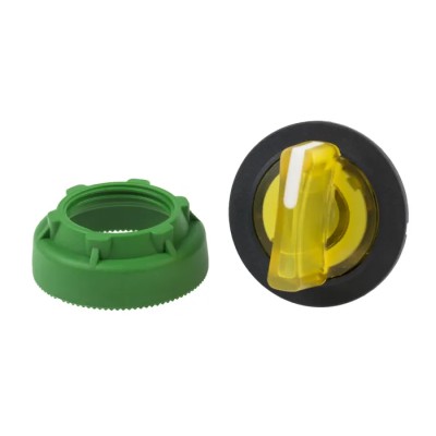 Schneider Electric Harmony XB5 Series 3 Position Illuminated Selector Switch Head, 30 mm Cutout, Yellow Handle ZB5FK1383