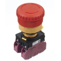 Idec Twist Release Emergency Stop Push Button Panel Mount 22mm Cutout 2 NC Contacts Red IP65 YW1B-V4E02R