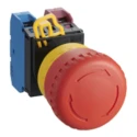 Idec Twist Release Emergency Stop Push Button Panel Mount 22mm Cutout 2 NC Contacts Red IP65 YW1B-V4E02R