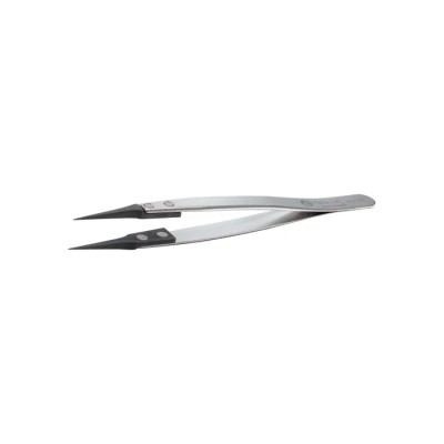 ideal-tek 130mm Stainless Steel Fine, Flat ESD Safe Tweezer 11.5CF.SA