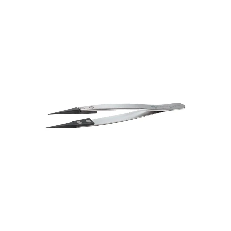 ideal-tek 130mm Stainless Steel Fine, Flat ESD Safe Tweezer 11.5CF.SA