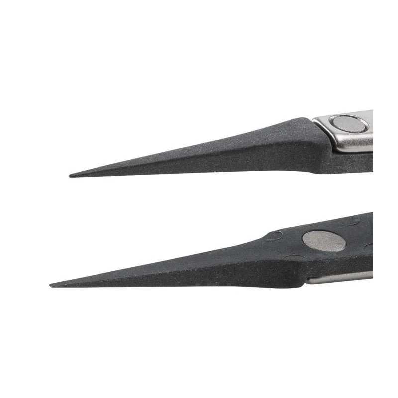 ideal-tek 130mm Stainless Steel Fine, Flat ESD Safe Tweezer 11.5CF.SA