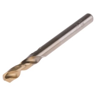RS PRO High Speed Steel (HSS) Twist Stub Drill Bit, 66mm Overall Length, 5 Pieces, Titanium Nitride Finish, 5.5mm 787-7282