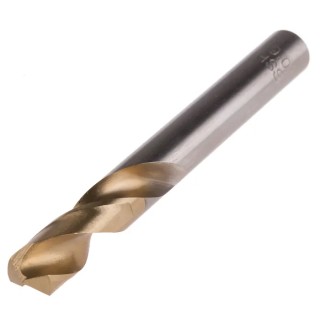 RS PRO HSS Twist Stub Drill Set Titanium Nitride Finish, 9mm Shank, 135° Point Angle, 84mm Length, 5 Pieces 787-7318