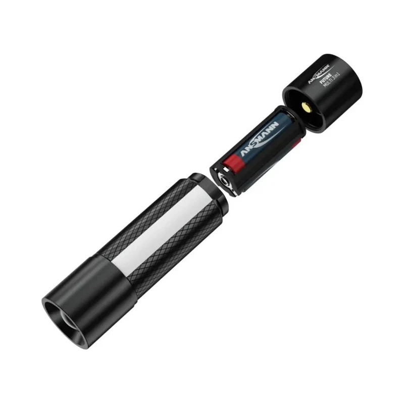 Ansmann Torch Black Aluminium Housing 220 lm LED 10W 3x AAA Batteries 125 mm 1600-0137-520