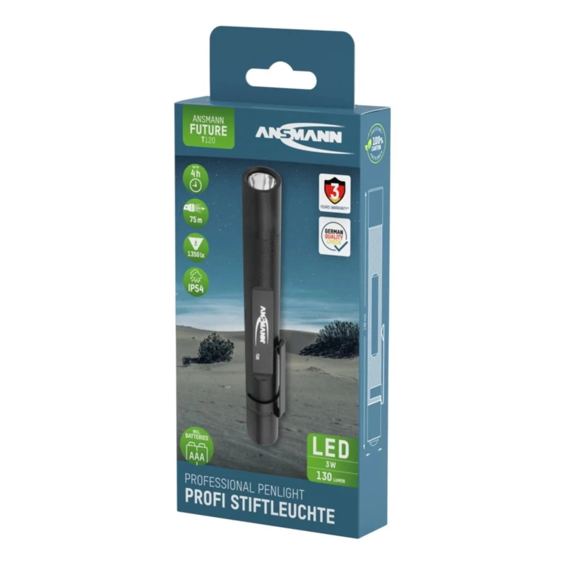 Ansmann LED Pen Torch Black 130 lm, 139 mm 1600-0160-520