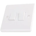 RS PRO White 2 Way Rocker 2 Gang Light Switch 250V 10A Urea Formaldehyde 775-8100