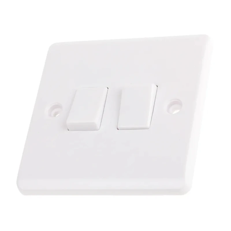 RS PRO White 2 Way Rocker 2 Gang Light Switch 250V 10A Urea Formaldehyde 775-8100