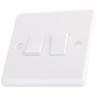 RS PRO White 2 Way Rocker 2 Gang Light Switch 250V 10A Urea Formaldehyde 775-8100