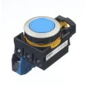 Idec CW Series Illuminated Push Button Switch, Momentary, Panel Mount, 22 mm Cutout, SPST, Blue LED, IP65 CW4B-M1E10S