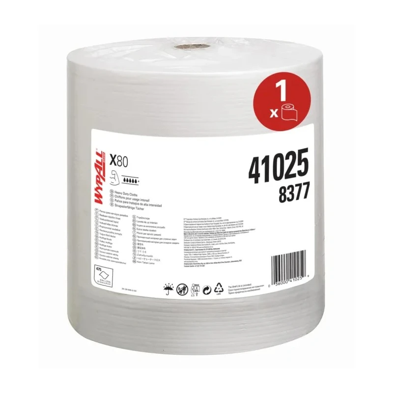 WYPALL Dry Cleaning Wipe Roll White 31 cm x 31.5 cm 455 Per Pack 8377042