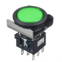 Idec LBW Series Illuminated Push Button Switch, Momentary, Panel Mount, Black Actuator, IP40/IP67, 30 V DC/250 LBW6L-M1T64G