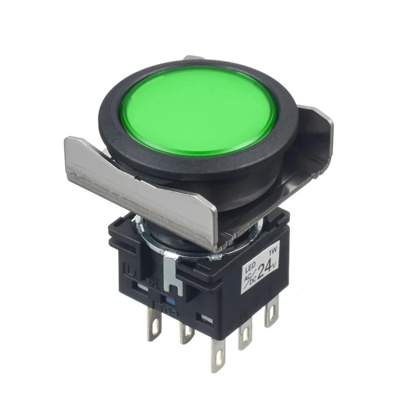 Idec LBW Series Illuminated Push Button Switch, Momentary, Panel Mount, Black Actuator, IP40/IP67, 30 V DC/250 LBW6L-M1T64G