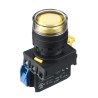 Idec Illuminated Push Button Complete Unit YW1L-MF2E10Q4Y, Panel Mount 22mm Cutout, Yellow, SPST, IP65