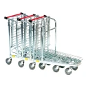 RS PRO Professional Nestable 2-Shelf Aluminium Swivel Trolley, 890 mm Platform Length, 150 kg Load Capacity, Model 789-8542