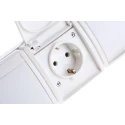 Busch Jaeger - ABB 16A White 3 Gang Outdoor Plug Socket Surface Mount Type F 2300/3 EW-54