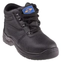 Rockfall Black Steel Toe Capped Men's Safety Boots, Leather Upper, Stainless Steel Midsole, Polyurethane Sole, EN 790-3981