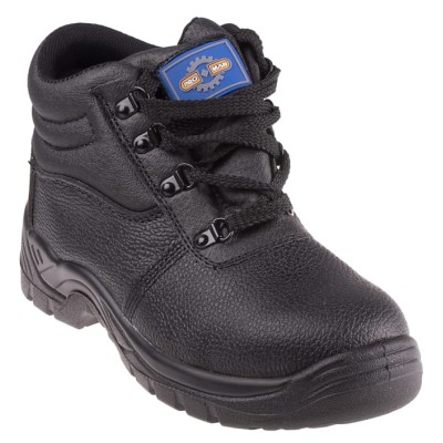 Rockfall Black Steel Toe Capped Men's Safety Boots, Leather Upper, Stainless Steel Midsole, Polyurethane Sole, EN 790-3981