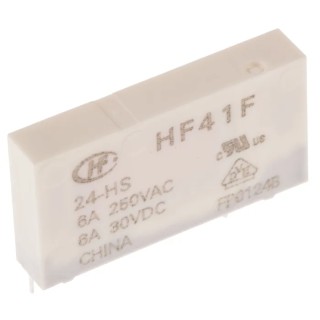 RS PRO PCB Power Relay, 24V dc Coil Voltage, 6A Switching Current, SPST Contact Configuration, Through Hole Terminal 8004552P