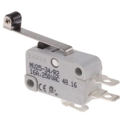RS PRO Long Roller Lever Micro Switch, Quick Connect Terminal, 16A, 250 V ac, SPCO 804-6221