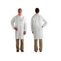 3M White Unisex Visitor Coat Polypropylene Material Size Large with Zipper Closure 4400WL