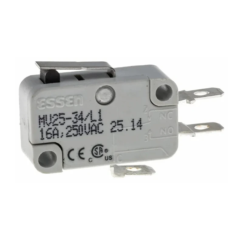 RS PRO Short Lever Micro Switch, Quick Connect Terminal, 16A, 250 V ac, SPCO 804-6237