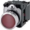 Siemens SIRIUS ACT 3SU11 Series Illuminated Push Button Complete Unit, Panel Mount, 22mm Cutout, Red 3SU1156-0AB20-1CA0