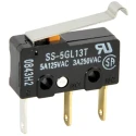 Omron Simulated Roller Lever Micro Switch, Solder Lug Terminal, 5A, 250 V AC, 30 V DC, SPCO, IP40 SS-5GL13T