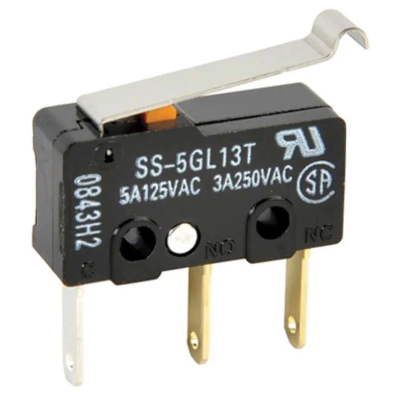 Omron Simulated Roller Lever Micro Switch, Solder Lug Terminal, 5A, 250 V AC, 30 V DC, SPCO, IP40 SS-5GL13T
