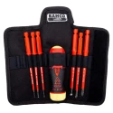 Bahco Interchangeable Insulated Screwdriver Set 7-Piece PH1 PH2 Slotted 0.4x2.5 mm to 1x5.5 mm 48-Tooth Ratchet Handle 808061