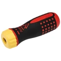 Bahco Interchangeable Insulated Screwdriver Set 7-Piece PH1 PH2 Slotted 0.4x2.5 mm to 1x5.5 mm 48-Tooth Ratchet Handle 808061