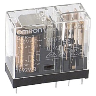 Omron General Purpose PCB Power Relay DPDT 110V AC Coil 5A Switching Current G2R-2 AC120