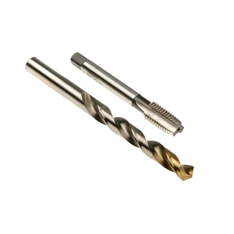 Dormer Tap & Drill Set M12 Thread Hand Tap, HSS Tin Coated, Straight Flute, 2 Pieces L000E500M12NO2XA002