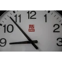 RS PRO White Radio Controlled Analogue Wall Clock 420 mm Diameter Plastic Case Silent Operation 811-1833