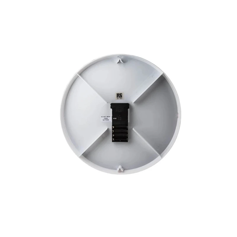 RS PRO White Radio Controlled Analogue Wall Clock 420 mm Diameter Plastic Case Silent Operation 811-1833