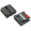 PR Electronics 5900 Series Black DIN Rail Terminal Block 2.5mm² 4-Level Screw 5913