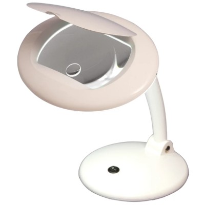RS PRO LED Dual Magnifying Lamp with Table Lamp, 3dpt and 12dpt, 22W LED, 175 x 108 mm Lens, Model 808-7030