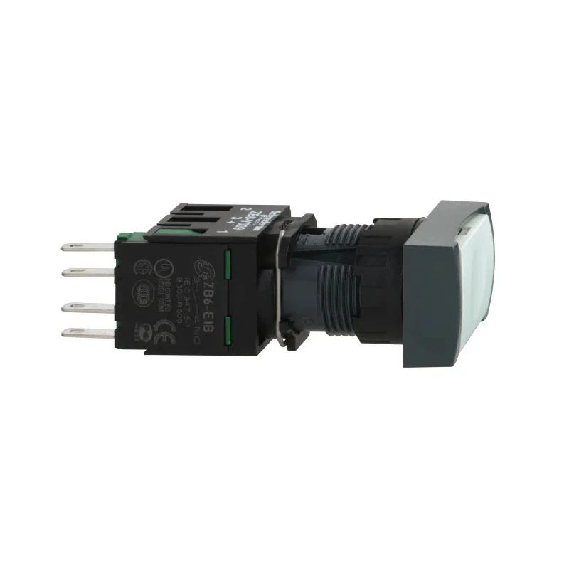 Schneider Electric Harmony XB6 Series Push Button Switch Spring Return Panel Mount 16 mm Cutout 1 NO White LED IP65 XB6DA11B