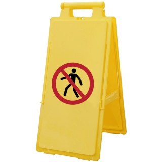RS PRO Polypropylene Prohibition Sign Yellow 640mm Height 280mm Width 174-5958
