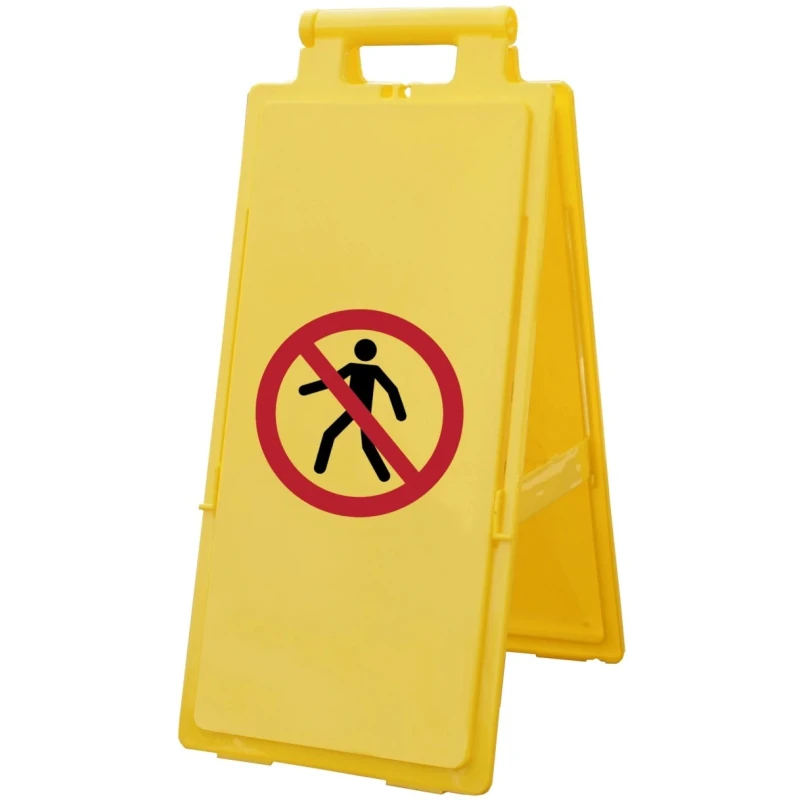RS PRO Polypropylene Prohibition Sign Yellow 640mm Height 280mm Width 174-5958