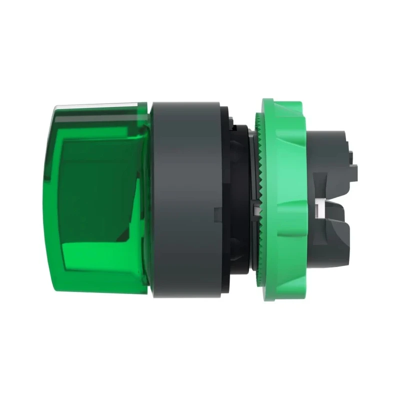 Schneider Electric Harmony Series 3 Position Illuminated Selector Switch Head, 22 mm Cutout, Green Handle, IP65 ZB5AK1733