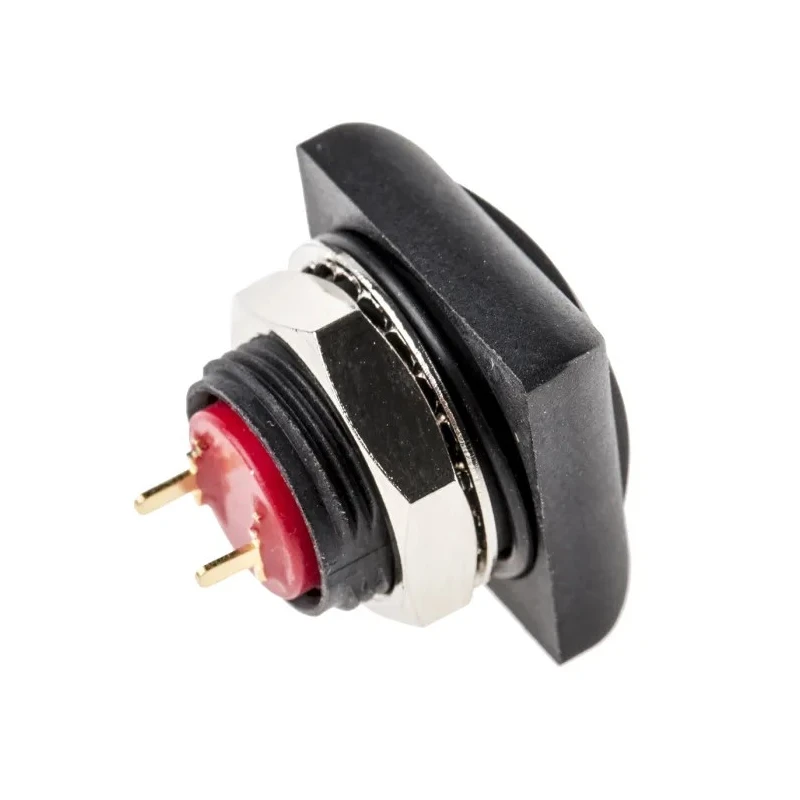 RS PRO Push Button Switch Momentary PCB Mount 13.6 mm Cutout SPST Black LED IP67 50V DC 32V AC 820-7559