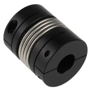 Ruland Flexible Coupler Clamp Style Aluminium Hub Stainless Steel Bellows 50.8 mm OD 20 mm Bore 58.7 mm Length MBC51-20-20-A