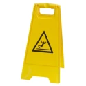 RS PRO Folding Hazard Warning Sign Polypropylene Material Yellow Black 300mm x 600mm 826-7175